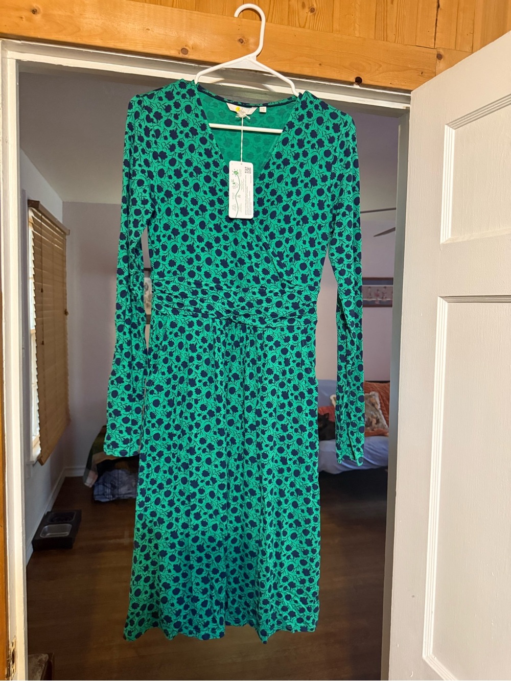 Boden NWT Floral Wrap Dress with Long Sleeves